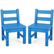 Giantex 2PCs Kids Chairs Toddler Activity Play Study Chairs Children Furniture Outdoor & Indoor Blue