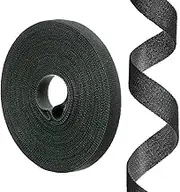 uxcell 0.55inch x 33ft Hook and Loop Roll Straps, Multi-Purpose Hook and Loop Tape with Adhesive, Cable Ties Organize Strap Fastener Roll for Home Office, Black