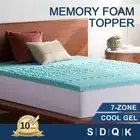 5cm 7-Zone Memory Foam Mattress Topper Queen Bed Cool Gel Underlay Medium Firm