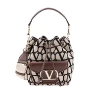 Valentino Logo Plaque Drawstring Bucket Bag One size Multicolor