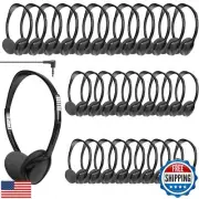 JINWAYBST 30 Pack Headphones Bulk Adjustable Classroom Headphones Library on