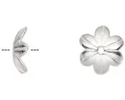 4 Sterling Silver 10x2.5mm Flower Bead Caps to Fit 8-10mm Beads