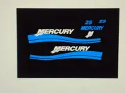 Mercury Outboard 25 hp decal Custom Light Blue Marine Vinyl set 9.9 or 15hp
