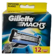 Gillette Mach3 Razor Blade Refills, 12 Cartridges NEW