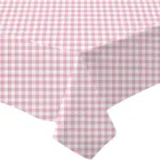 Pink and White Gingham Paper Tablecloth