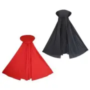 Kids Black Red Cape Cloak Robe Halloween Vampire Witch Wizard Fancy Costume