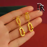 在飛比找蝦皮購物優惠-Dr Jewelry 時尚韓式配飾不銹鋼招財戒指互扣耳環精緻