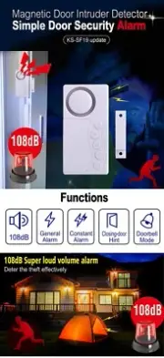 4-in-1 Function Magnetic Sensor Switch Door Window Sensor Door Security Alarm
