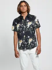 GUESS Eco Black Midnight Lily Shirt Size: Medium, Elastane