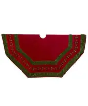 72" Red & Green Gathered Border Tree Skirt TS0280 W