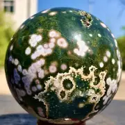 1.42LB Natural Colorful ocean jasperquartz geode crystal sphere ball healing