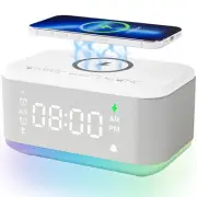 Fansbe Tech Alarm Clock Speaker Wireless Charger, Digital Alarm Clocks Bedroo...