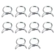 Double Wire Spring Hose Clamp, 50pcs 65Mn Steel 12mm Spring Clips, Silver Tone