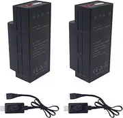 Fytoo 2PCS 11.1V 1050mAh 25C 3S Lipo Battery with T Plug and USB Charging Cable Suitable for MJX H16 H16P H16E H16GT H16BM H16PL 14301 RC Car High-Speed Drift Model Car Upgrade Battery