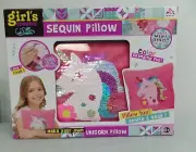 NEW Girl's Creator: Make Your Own Unicorn Sequin Pillow Age5+ Unopened-Free Ship