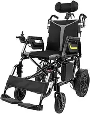 Lightweight Folding Outdoor Comfortable Mobile Wheelchair Displacement Machine,Solenoid Valve Brake,Sailing Itinerary 12-15Km,Bearing Weight 125Kg,for Elderly with Inconvenient Legs,Disabled