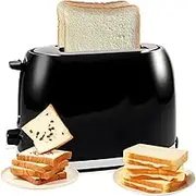 850W Electric 2-Pcs Toaster with 1.5" Auto-Centering Wide Slot | 7 Browning Settings | Auto Pop-Up & Shut-Off | Anti-Jam Protection | Removable Crumb Tray