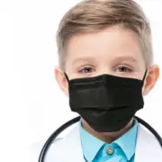 Made in USA 50 PCS JET BLACK Face Mask KIDS SIZE SMALL ASTM LEVEL 3
