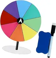 TENOL Roulette Wheel with Erasable Pen Eraser Set Portable Game Wheel Prize Turntable for Carnival Events Home Parties Party Shops, Round Base