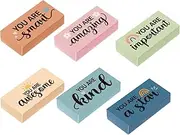 FYSUIMU 180Pcs Boho Inspirational Mini Eraser for Kids Bulk Colorful Motivational Phrase Erasers for Back to School Classroom Stationery Supplies