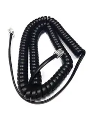 The Voip Lounge Replacement 12 Ft Black Handset Curly Cord for Yealink SIP Phone