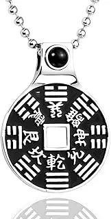 [TAOYATAO] Eight Diagram Titanium Steel Pendant Personalized Stainless Steel Collar Necklace Pendant,Necklace Pendant Bead,Lanyard Bead