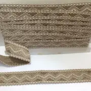 Gimp Trim Zig Zag Tan & Cream By The Yard Upholstery Home Decor Crafts New