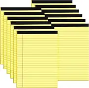 Gueevin 12 Pcs 8.5'' x 11'' Colored Legal Pads Letter Size 40 Sheets Per Notepads Micro Perforated Notebook Writing Pad for School, College, Office, Business(Yellow,Lined)