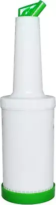 Thunder Group 2-piece, 1 quart store and pour- white with green cap, comes in ea