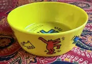 NEW Keith Haring Pet Releaf Special Edition Yellow Melamine Dog Bowl Artisan