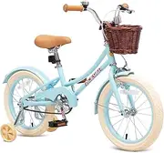 ACEGER Girls Bike with Basket, Kids Bike for 3-13 Years, 14 inch with Training Wheels, 16 inch with Training Wheels and Kickstand, 20 inch with Kickstand but no Training Wheels.