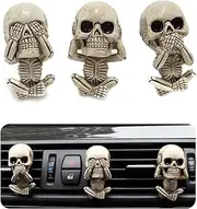 Car Fragrance Diffuser Car Air Fresher Clips Car Aromatherapy Vent Clips 2021 Creative Skull Car Air Outlet Freshener Perfume Clip Resin Car Decor Aroma Diffuser Decor (3-PCS)