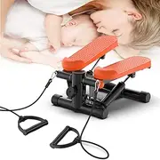 Mini Stepper, Stair Stepper, Steppers for Exercise, Aerobic Stepper Adjustable Twist Stepper with Resistance Bands and