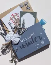 Winter premade junk journal, photo album, cards, tags