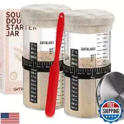 Sourdough Starter Kit-1100ml/39Oz, Sour Dough Starter Jar With Stainless Stee