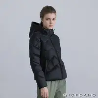 在飛比找Yahoo奇摩購物中心優惠-GIORDANO 女裝連帽輕羽絨外套 - 09 標誌黑