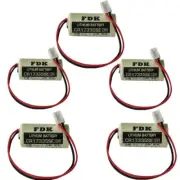 5x FDK CR17335SE 3V 2/3A Battery for Industrial and Memory Applications w/ Plug