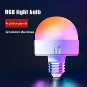 E27 Rechargeable LED Smart Light Bulbs with Remote Control Battery Operated Light Bulbs 3 Timer Dimmable Cordless RGB LED Bulb for Wall Sconce Emergency Bulb