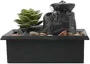 Tabletop Water Fountain Desktop Water Fountain Small Fountain Circulating Waterscape Living Room Fengshui Wheel Handicrafts Ornaments Bonsai Office Relaxation Meditation Fountain