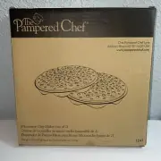Pampered Chef Set of 2 Microwave Chip Makers Silicone Gray #1241-New In Box
