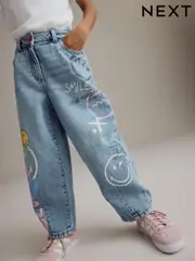 Denim SmileyWorld® 100% Cotton Barrel Jeans (3-16yrs) (B07728) | $55 - $66