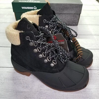 Wolverine Frost Waterproof Insulated Boots Womens Sz 6 Black 200g