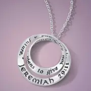 .925 Sterling Silver Double Mobius Twist Necklace | Jeremiah 29:11 - For I know