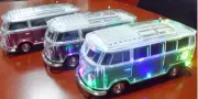Bluetooth Car Shaped VW Kombi or Ute Speaker Radio Flashing Lights Kombie