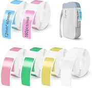 Bmliingchau 6 Rolls Label Tape Replacement Thermal Label Tape for Phomemo D30/D32/D35/Q30/Q30/Q31, for MARKLIFE P11/P12/P15, for iEager L11/L12, for Vretti HP3/HP4, 12 x 40 mm Self-Adhesive 160 Pieces