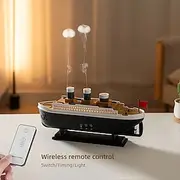 1 Pc Retro Steamboat Shaped Essential Oil Diffuser Humidifier Jellyfish Aromatherapy Machine Remote Control Timer Colorful Dimming Home Office Interior Decorat