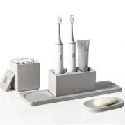 Bathroom Accessory Set Grey, Diatomite, Bathroom Accessories Countertop Compl...
