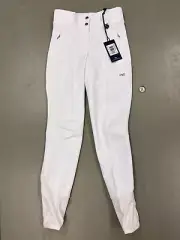 Premier Equine "Aradina" White Full Seat Breeches w Silicone Seat. Size 22