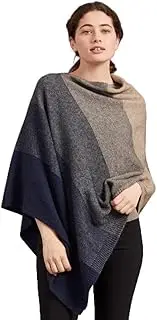 [McDonald] Possum Merino Ombre Womens Poncho -Navy/Pewter/Mocha