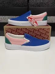 New VANS Classic Slip-On Retro Court Multi/Tr Wht VN0A33TB9EJ Mens Size 8.5 RARE